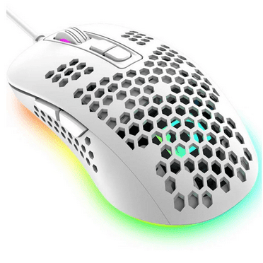 GJX 1Pc Mouse,RGB Backlight,Adjustable DPI & High Precision Wired Connection Ultra-Light Gaming Mouse,Ergonomic Mouse Design for PC, Xbox, PS4,White