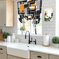 thumbnail image 5 of Burnt Orange Black Geometric Balloon Curtains for Bedroom/Front Door/Bathroom, Modern Color Block Abstract Tie Up Curtains 63 Inch Length Light Filtering Kitchen Curtains Shades for Windows 46"x63", 5 of 8