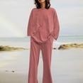 thumbnail image 4 of Fanxing Womens Sweat Suits And Jogger Sets Fashionable Women Plus Size Oversized Dressy Pant Suits 3/4 Sleeve Tunic Tops 2 Piece Sweatsuits Lounge Matching Sets, 4 of 7