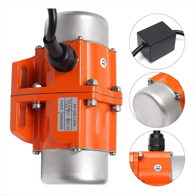 Ac Vibration Motor 100W Vibrating Asynchronous 110V 3600Rpm,for Shaker Table, Adjustable Eccentricity Block