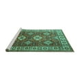 thumbnail image 2 of Ahgly Company Machine Washable Indoor Square Persian Turquoise Blue Traditional Area Rugs, 4' Square, 2 of 4