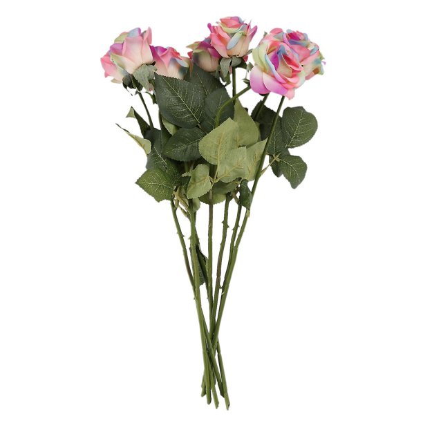 8 Uds. Flor de rosa Artificial arcoíris prensa Real flor de seda Artificial