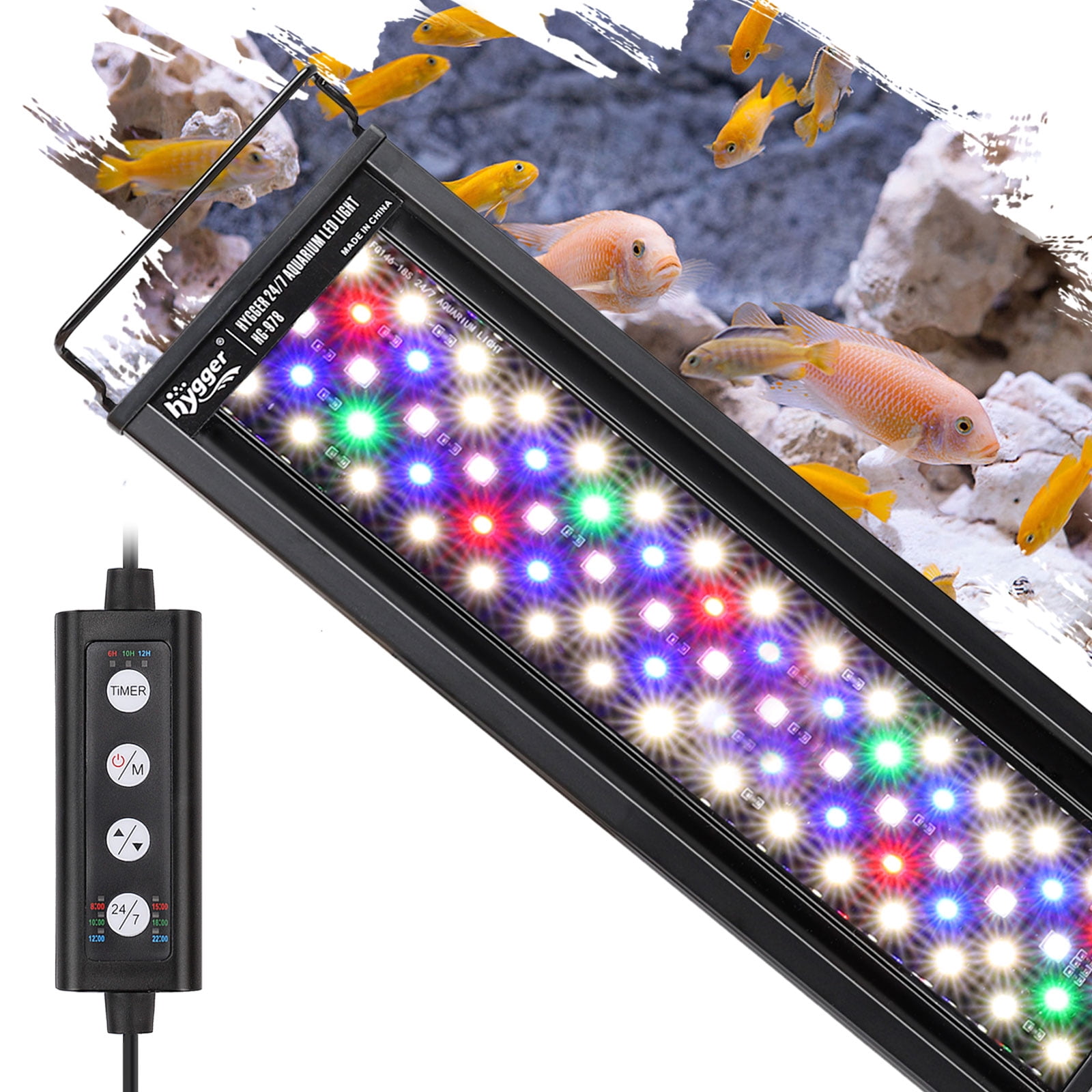 24" 36" 48" Multi-Color LED Aquarium Light Full Spec Aluminum Plant Fish Tank 