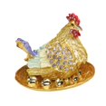 thumbnail image 3 of Ornamento de pollo de la gallina Ornamento de pollo Organizador de joyas únicas Estatua de gallina para el jardín de la sala de granja de regalos de Púrpura, 3 of 8