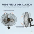 thumbnail image 4 of VEVOR Wall Mount Fan, 18 Inch, 3-speed High Velocity Max. 4000 CFM Oscillating Industrial Wall Fan, Commercial or Residential for Warehouse, Greenhouse, Workshop, Patio, Basement, Black, ETL Listed, 4 of 9