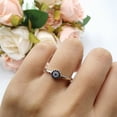 thumbnail image 2 of Evil Eye Ring Blue Sapphire Yellow Tone CZ Round 925 Sterling Silver Size 4, 2 of 4