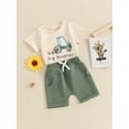thumbnail image 2 of Big Brother Little Brother Matching Outfit Toddler Baby Boy Tractor Print Short Sleeve Shirts Shorts Set Summer Farm Clothes, 2 of 7