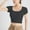 Black, variant on Threaded Square Necked Navel T Shirt with Chest Pad Ladies' Bottoming Shirt Bra Underwear Women's Tops Womens Short Sleeve Tops Womens Summer Clothes