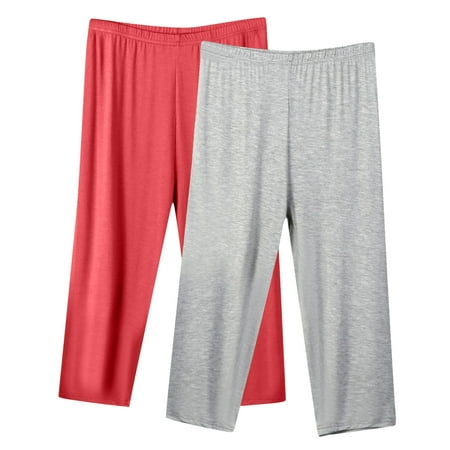 SwiftWear Ultra-Comfy Women s Plus Size Capri Pants Thin Fabric for Home/Sports | Stretchy Waist | S-5XL Size Range