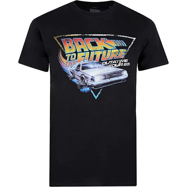 Back To The Future - Camiseta Tour de Algodón para Hombre (Negro)
