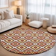 thumbnail image 2 of Round Rugs 6Ft, Boho Round Area Rug Washable Indoor Throw Carpet, Abstract Geometric Ethnic Bohemia Textured Soft Non Slip Circle Rug for Office Cabinet Home Decor Aesthetic, 2 of 8