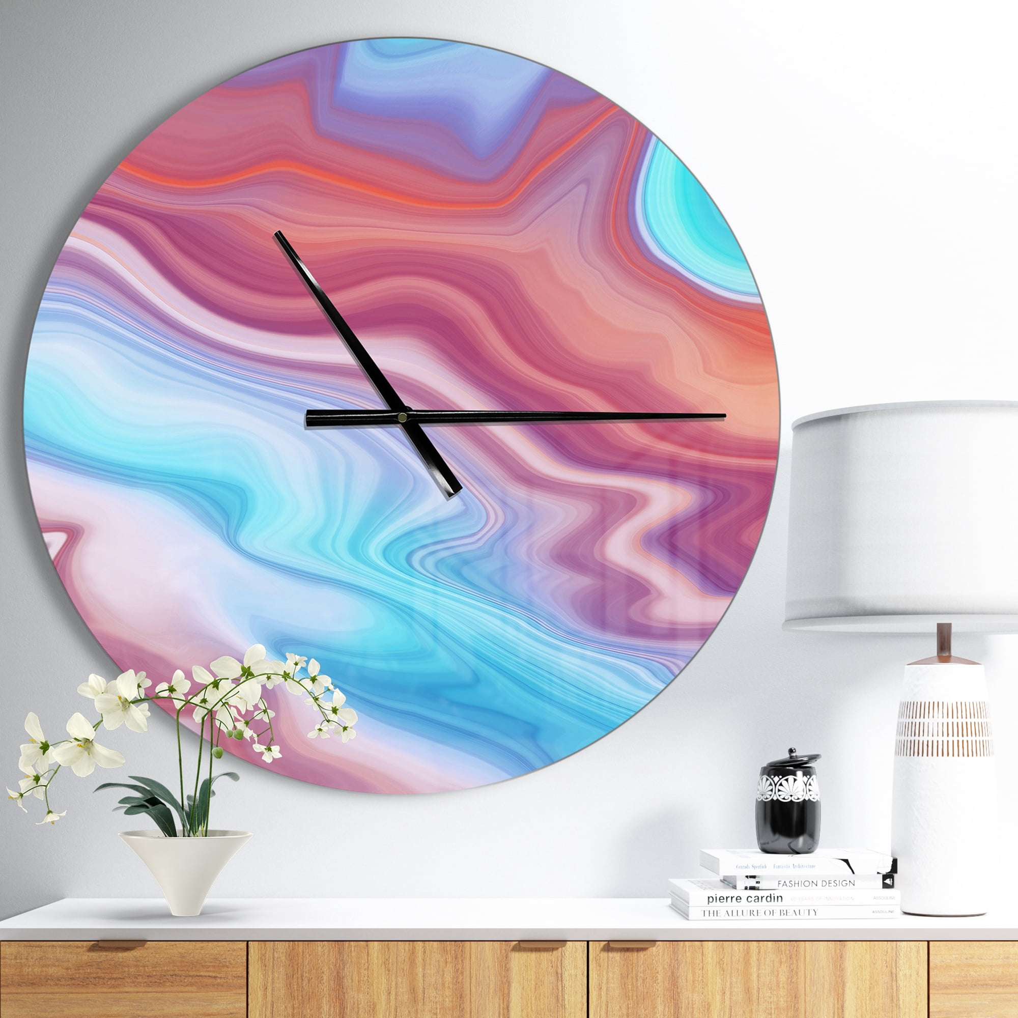 Designart 'Abstract Marbled ' Modern wall clock