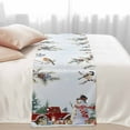 thumbnail image 3 of Bed Runner Scarf for King Size Bed, Red Snowman Christmas Beds Scarf Throws for Foot of Bedding, Xmas Tree Snowflake Truck Decorative Beds Runners for Bedroom Guestroom, 94"x20", 3 of 8