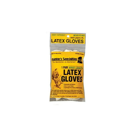 Hunter's Specialties 0 Field Dressing Gloves Wrist Length Latex 1 Pair, (Best Gloves For Field Dressing)