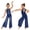 Navy Blue, variant on Pageant Romper for Girls Wedding Party Bell-Bottom Latin Jazz Dance Jumpsuit Ballet Leotard Wide Leg Pants White 16