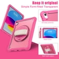 thumbnail image 3 of ELEHOLD Hybrid Rugged Case for iPad 9th/8th/7th 10.2" 2021/2020/2019, Dual-Layer Protective Heavy Duty Shockproof Case with 360° Rotatable Handstrap Foldable Kickstand Crossbody Shoulder Strap,Rose, 3 of 8