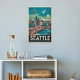 thumbnail image 4 of Vintage Seattle Cityscape Retro U.S. Tourism with Iconic Architecture & Culture Canvas Poster, 4 of 8