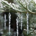 thumbnail image 5 of Cubitos de hielo navideños, 24 piezas de colgantes y pinchos navideños, decoración para árboles de Navidad, objeto colgante de hielo acrílico, 5 of 5