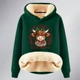 thumbnail image 3 of Highland Cow Christmas Hoodies for Women 2025 Long Sleeve Heavyweight Western Country Hooded Sweatshirt Pullover Tops, 3 of 5