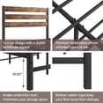 thumbnail image 4 of PAPROOS Twin Bed Frame with wood Headboard, Metal Platform Bed with Under Bed Storage, No Box Spring Needed, Noise Free, Black+Brown, 4 of 7