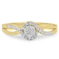 thumbnail image 3 of Dazzlingrock Collection 0.30 Carat (ctw) 10K Round Diamond Twisted Swirl Cluster Engagement Ring 1/3 CT, Yellow Gold, Size 5.5, 3 of 7