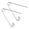 thumbnail image 3 of Decorative Safety Pins For Clothing Titanium Steel Safety Pin Earrings Punk -conscious Individuals Silver 3.80X0.80X0.20CM 2Pcs, 3 of 5