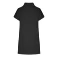 thumbnail image 6 of Eagokdc Women's Dresses Casual Solid Color Round Neck Short Sleeve Summer Loose Party Dress Plus Size S-3XL, 6 of 6