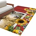 thumbnail image 2 of Area Rug 48×72in, Farm Red Barn and Animal Sheep Floor Carpet Living Room Rug, Blooming Sunflower Floral Art Non-Slip Welcome Mat Indoor Rugs for Bedroom Dining Room, 2 of 9