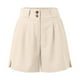 thumbnail image 5 of Pantalones cortos de cintura alta para mujer - Abertura lateral, bolsillos - Informal de negocios - Espalda elástica, cierre con cremallera - Tallas S-XXL, 5 of 6