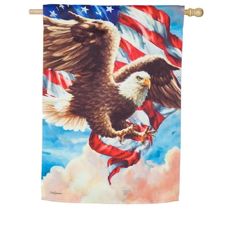 - American Flag Eagle House Suede Flag