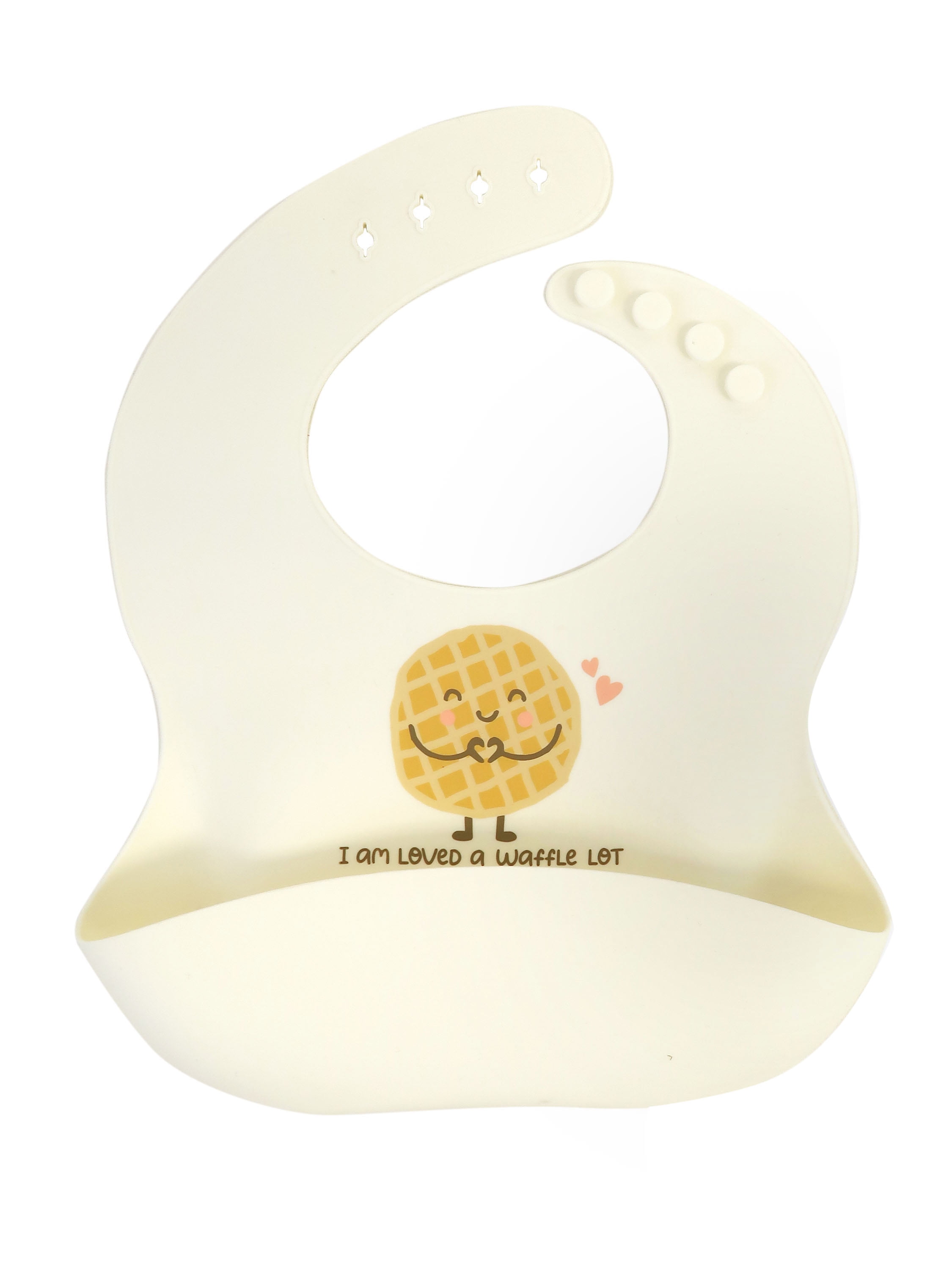 Neat Solutions Silicone "Loved Waffle Lot" Saying Infant Unisex Scoop Bib