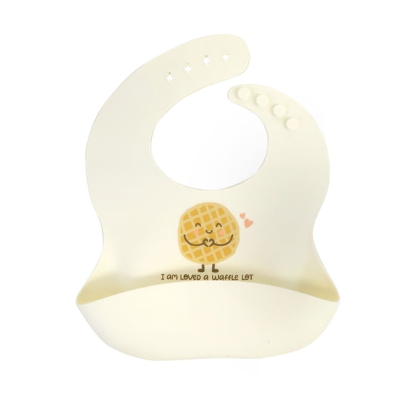 Neat Solutions Silicone "Loved Waffle Lot" Saying Infant Unisex Scoop Bib