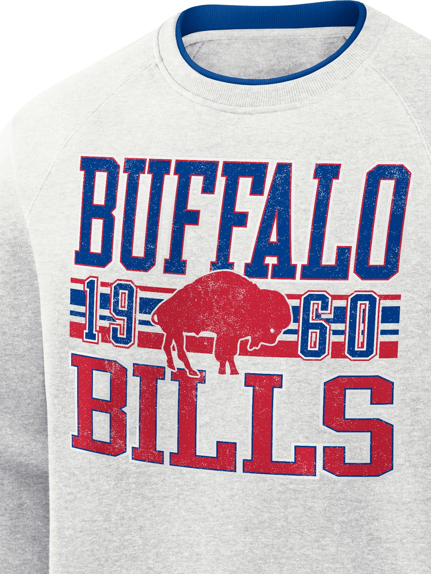 NFL Buffalo Bills Men's Cotton Gray Heather Long Sleeve Crew Fleece Sweatshirt