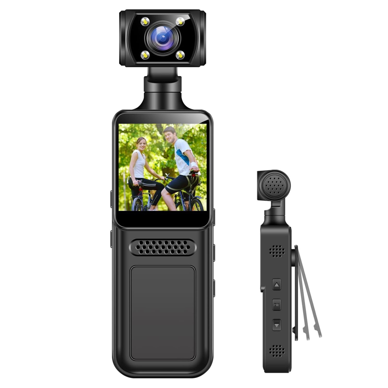 Portable Handheld 4K Pocket Camera 180 Degree Rotating Camera Portable Digital Video Recorder Cycling Sports Camcorder