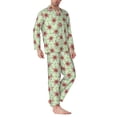 thumbnail image 2 of Naloa Lilies Flowers Men’s Pajamas Set - Long Sleeve Button Down Sleep Shirt and Pajama Bottoms Sleepwear Set-, 2 of 7