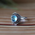 thumbnail image 2 of LD DESIGNS - London Blue Topaz Ring Vintage Boho Floral Statement Jewelry | Handmade Artisan Silver, December Birthstone Gift, 2 of 9