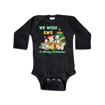 

Inktastic We Wish EWE A Merry Christmas Gift Baby Boy or Baby Girl Long Sleeve Bodysuit