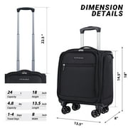 Verage Underseat Carry on Luggage with Spinner Wheels Suitcase Softside Lightweight Travel Bag