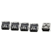Unique Bargains 5 Pieces Right Angle PCB Mount 5pin USB B Type Female Socket Connector