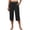 Black C, variant on Womens Capri Pants Comfy Loose Elastic Waisted Yoga Crop Pants with Pockets Summer Athletic Sportwear Running Workout Sweat Pants for Womens