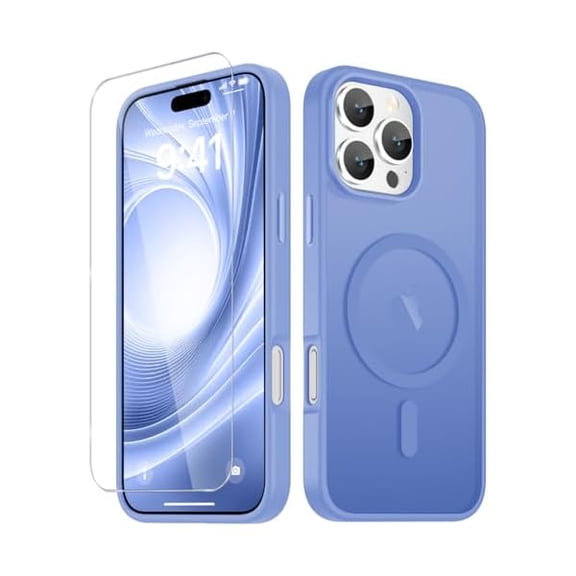 Eryueer for iPhone 16 Pro Max Case, Matte Magnetic Phone Cover [with 1 Screen Protector] [Support for MagSafe] [Shockproof Military Grade Protection] Translucent Frosted Back, Purple