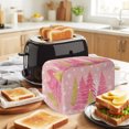 thumbnail image 3 of Toaster Cover 2 Slice, Pink Christmas Tree Dustproof Bakeware Oven Protector with Top Hook, Pink Golden Xmas Tree Snowflake Winter Waterproof Small Kitchen Appliance Toasters Dust Cover, 12"x7.5"x8", 3 of 9