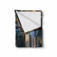 thumbnail image 2 of Futuristic Soft Flannel Fleece Blanket, Digital Paint Science Fiction Cityscape Architecture Cyberpunk Technology, Cozy Plush for Indoor and Outdoor Use, 60" x 80", Black Orange Blue, by Ambesonne, 2 of 6