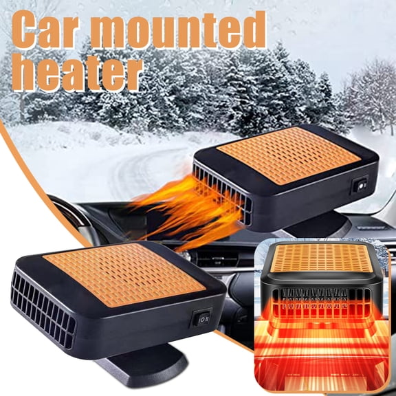 Car heater,Portable Car Heater for Vehicle, 12V Car Heater Portable( Plugs into Cigarette Lighter), Portable Heater for Car, 360° Rotatable Car Defroster Windshield Heater,Black