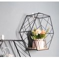 thumbnail image 5 of Juego de 3 estantes de pared hexagonales de madera y metal, estante colgante, estante flotante, estante de baño, estantes decorativos con tablas, para estante de cocina, 5 of 5