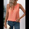 thumbnail image 4 of Camisola Informal con Bordado de Ojales para Mujer, Holgada, Sin Mangas, Cómoda y para Verano. Naranja Rojo S, 4 of 9
