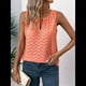 thumbnail image 4 of Camisola Informal con Bordado de Ojales para Mujer, Holgada, Sin Mangas, Cómoda y para Verano. Naranja Rojo M, 4 of 9