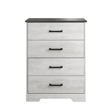 Prepac Rustic Ridge Farmhouse Dresser, White Dresser for Bedroom, Chest ...
