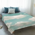 thumbnail image 4 of Turquoise Cloudy Sky Blanket Soft Cozy Warm Throw Blanket for Couch, Plush Fuzzy Flannel Fleece Blankets for Sofa, Modern Clouds Nature Scenery Bed Blankets Lightweight Gifts for Women, 50"x80", 4 of 9