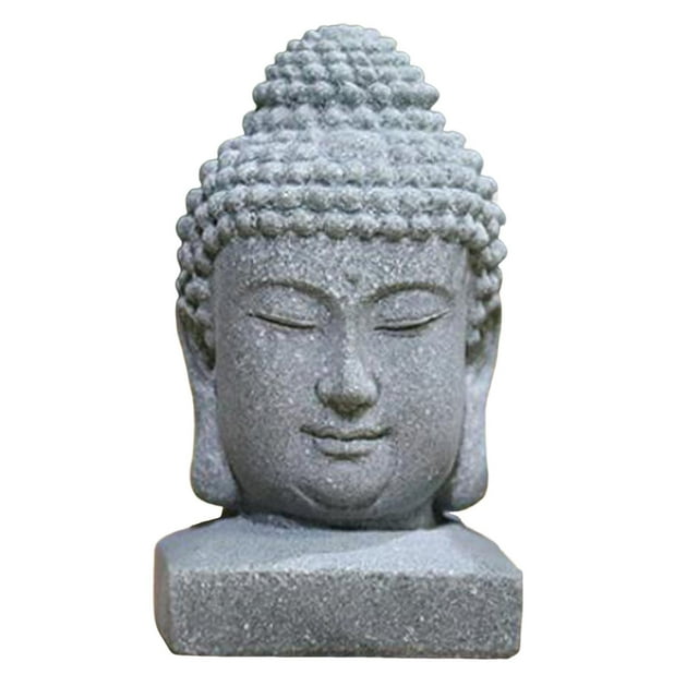 Estatua de Buda de piedra , figurita sentada, de meditación, artesanía, decoración de acuario, escultura para escritorio,